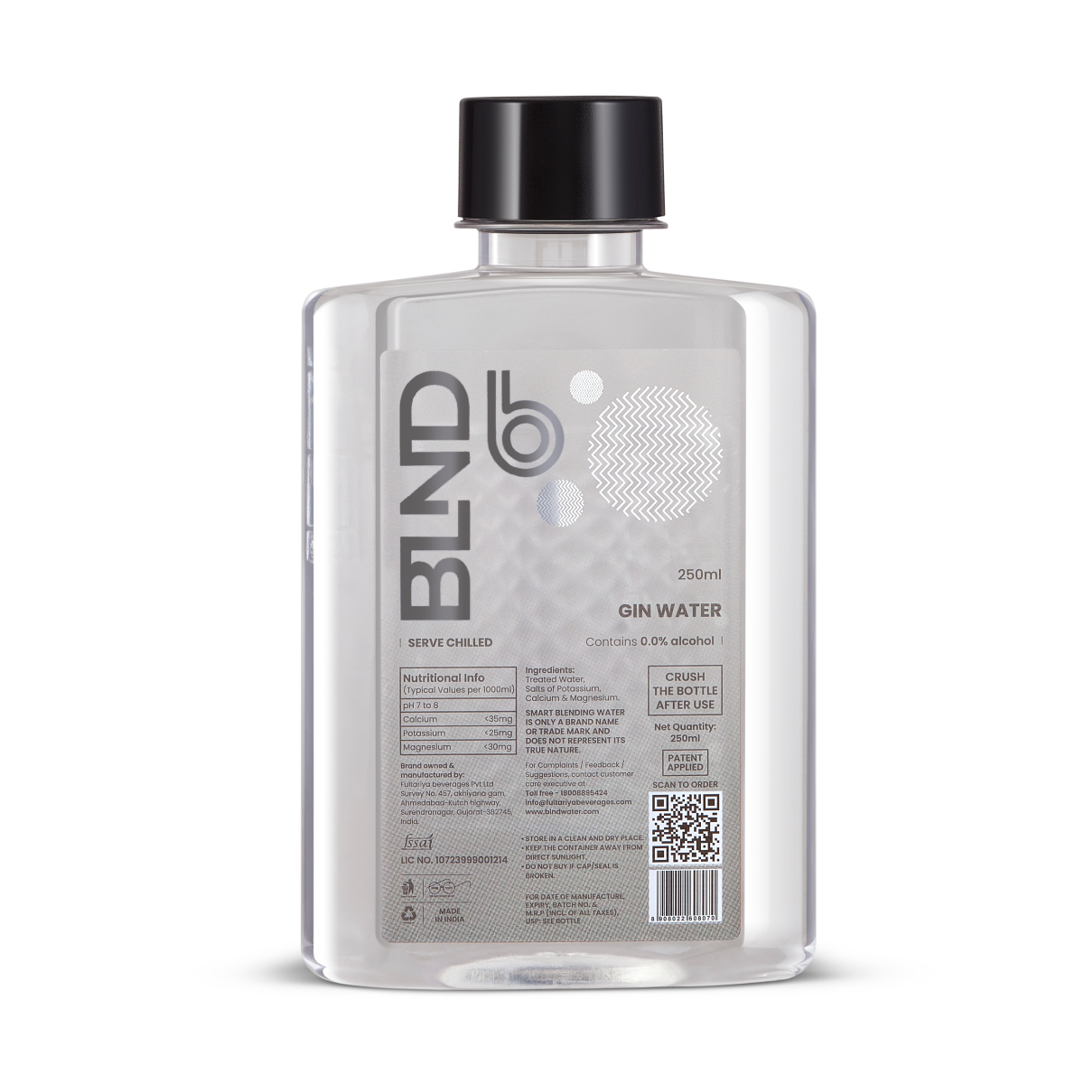 BLND Blending Water for Gin - 250ml (Pack of 8)