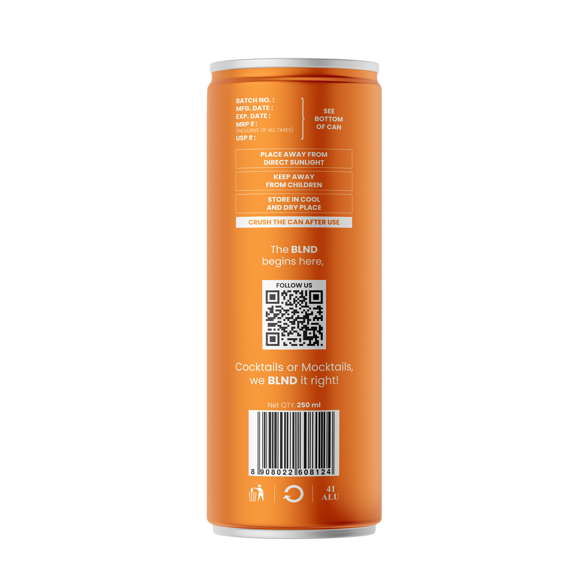 BLND Peach and Mango Tonic Water - 250ml (₹80/Count)